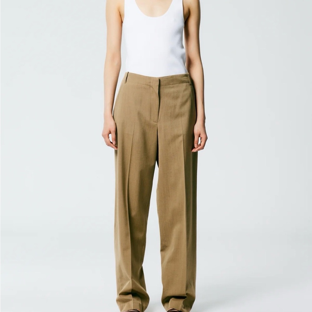 Tibi Refined Wool Tricotine Suiting Rodney Straight Leg